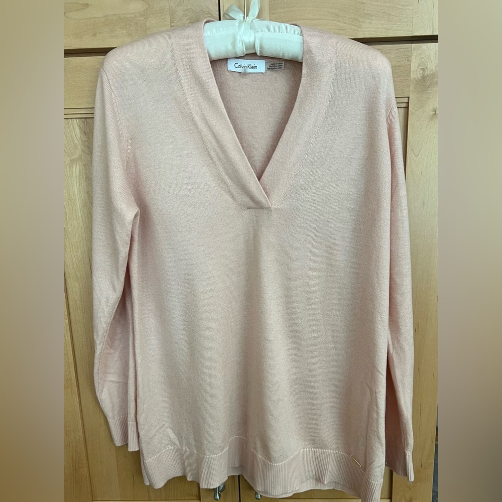 Calvin Klein Peach Pink Oversized Acrylic Super Soft Sweater Size Medium